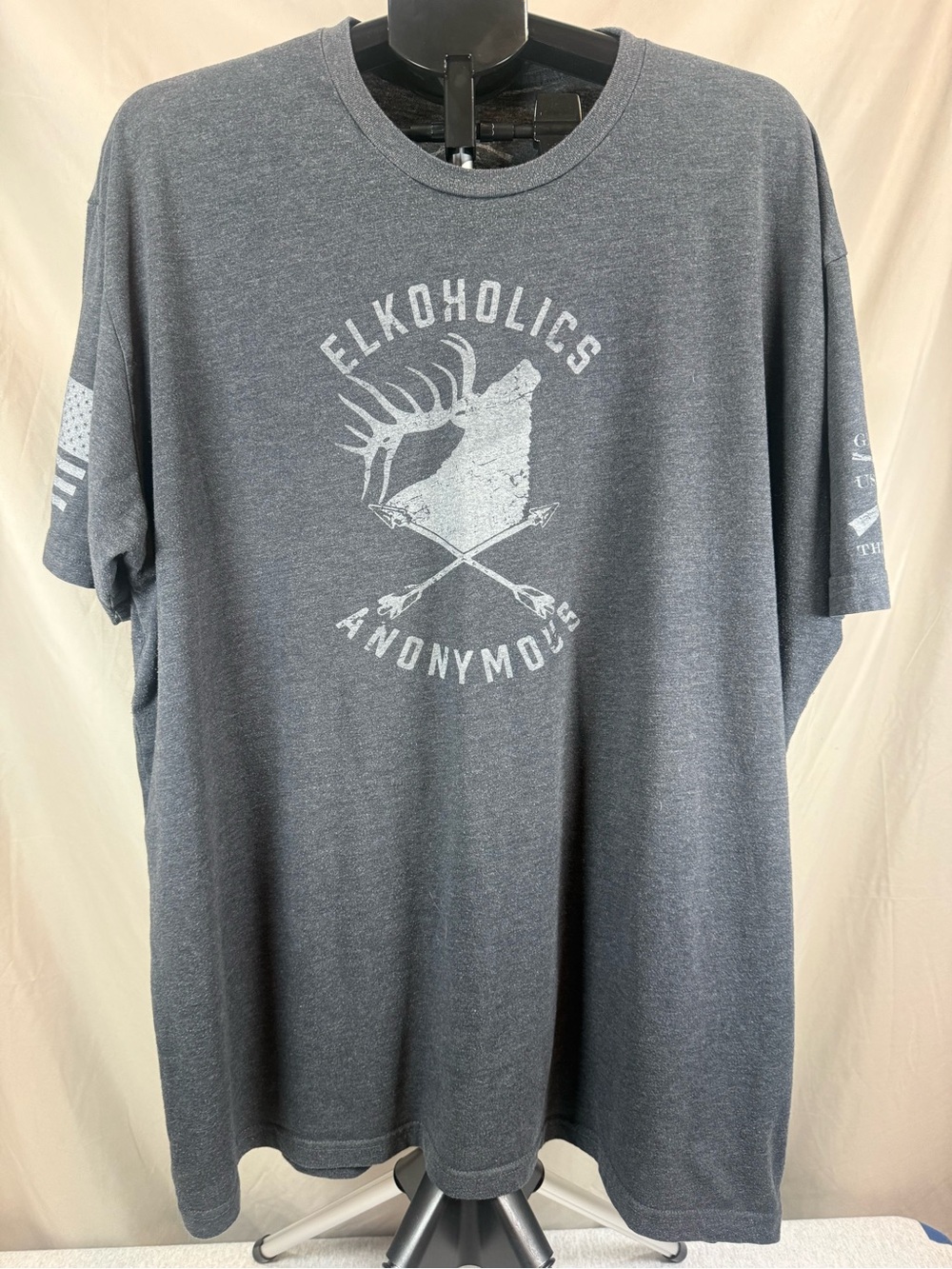 Grunt Style Elkoholics Anonymous Graphic Tee Dark Heather Gray - Size 3XL